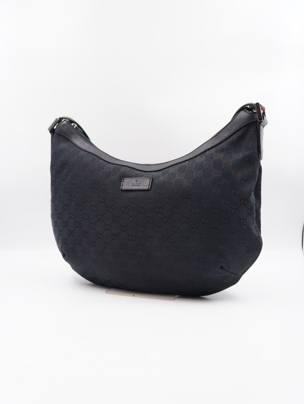CN06 💗 Gucci GG Monogram Web halfmoon Large Crossbody - Picture 3 of 13